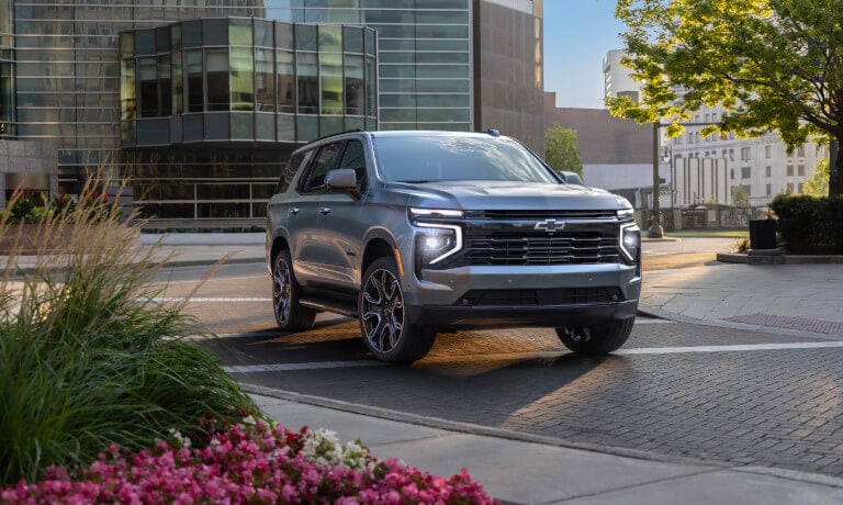 2026 Chevy Tahoe parked by office buildings
